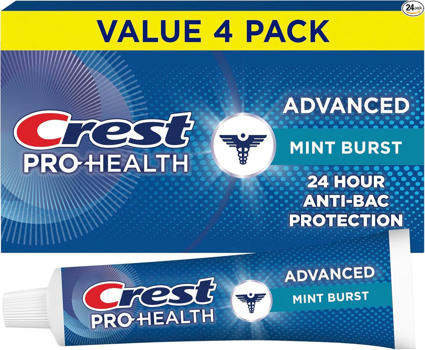 Crest Pro-Health Pasta dental con protección antibacteriana avanzada - Paquete de 4, tubos de 5 onzas