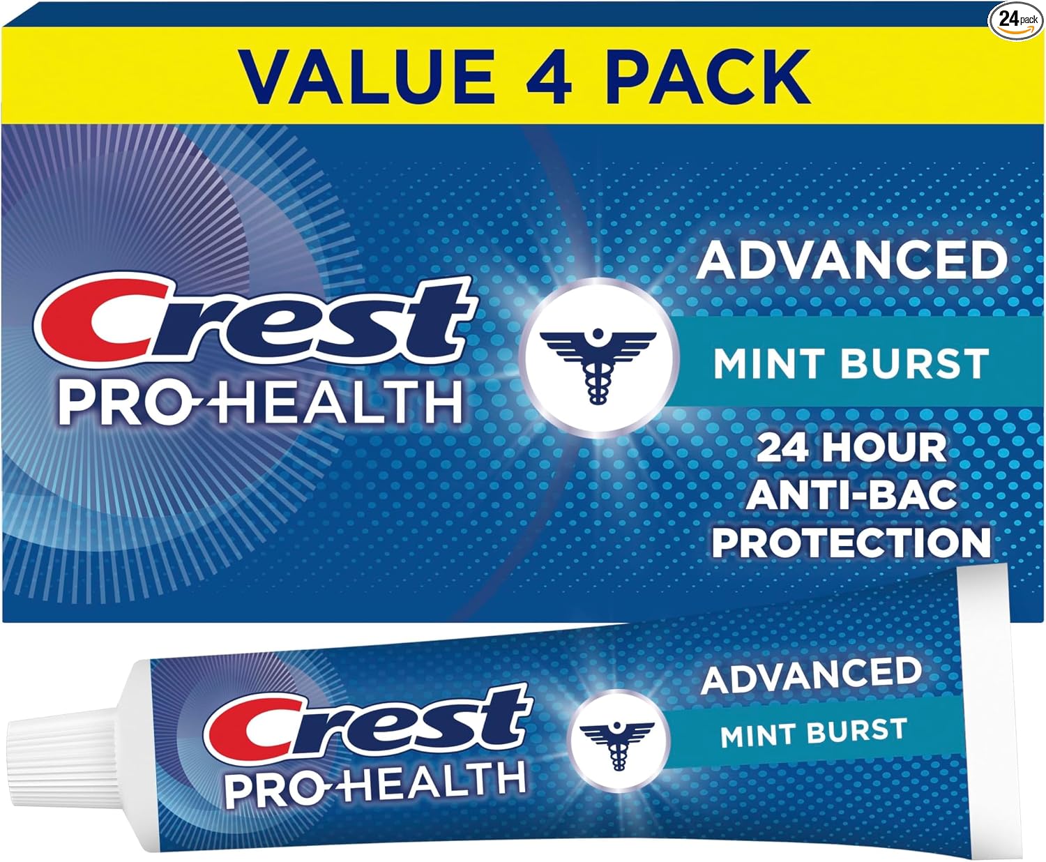 Crest Pro-Health Pasta dental con protección antibacteriana avanzada - Paquete de 4, tubos de 5 onzas
