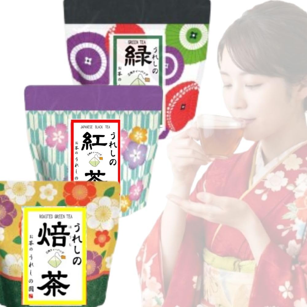 Ureshinocha Drinking Comparison Fukubukuro Ureshinochaen Tea Bags 2.5g×7×3 Varieties Drinking Comparison Set Gift Random Package Green Tea Hojicha Japanese Black Tea Saga Domesticly Produced Hot Water