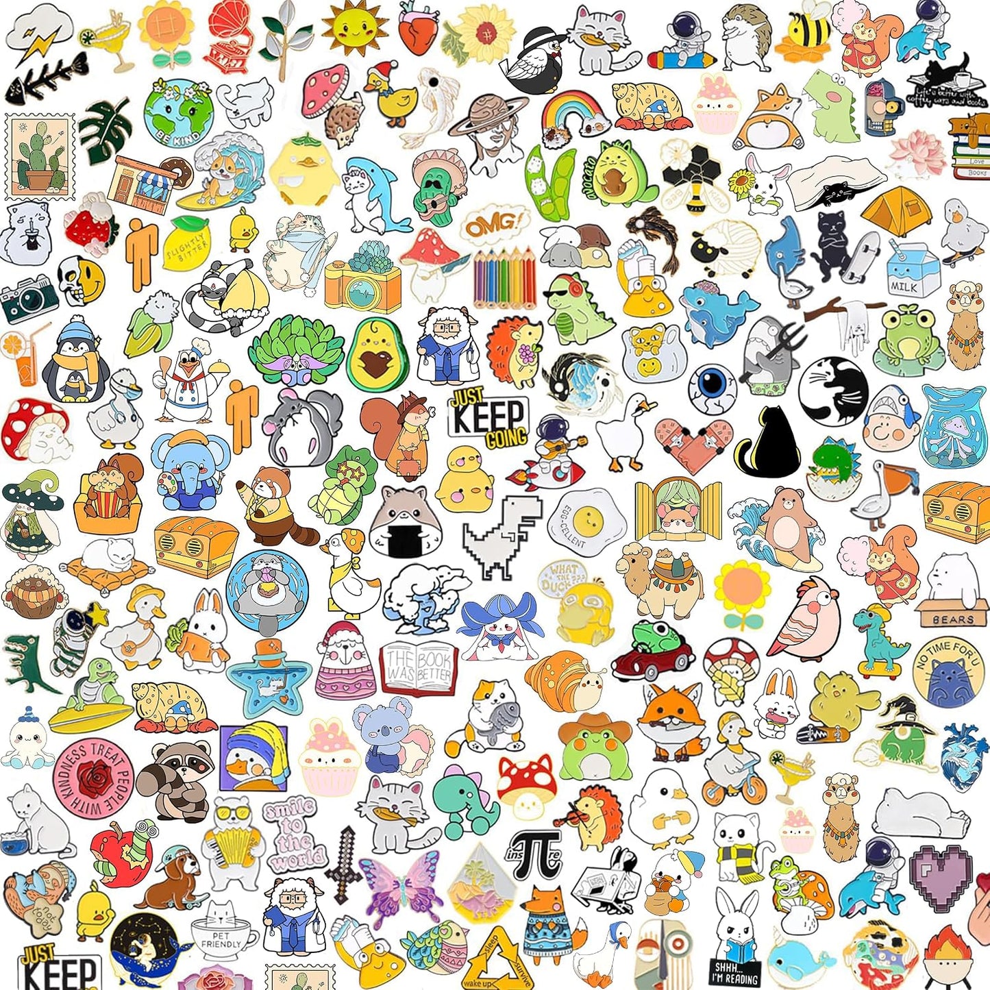 Juego de broches de esmalte a granel, 20/30/50/80 unidades, insignias de solapa, broches de esmalte de plantas, dibujos animados, botones divertidos, joyas para la decoración de mochilas, sombreros y