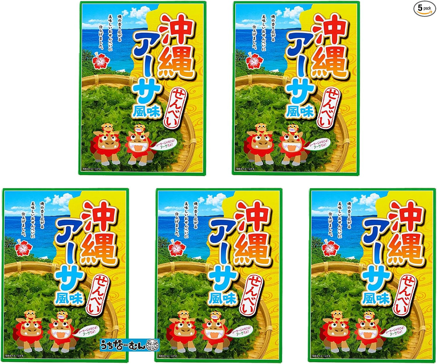 Okinawa Eartha Senbei BigPack 3pcs + Uchinaa Mun Sticker