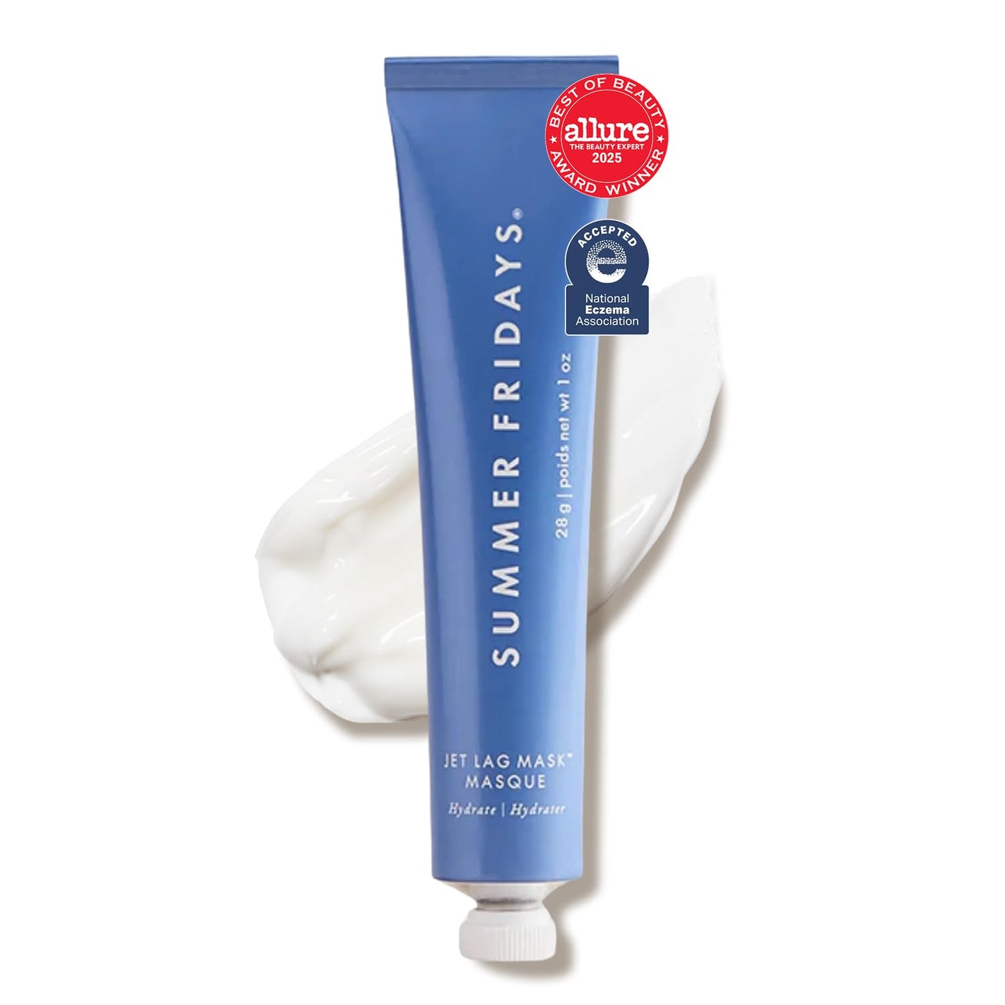 Summer Fridays Hydration Trio - Máscara de jet lag tamaño viaje + bálsamo labial de tamaño completo en chocolate caliente + malvavisco tostado, juego de cuidado de la piel para tez hidratada + labios