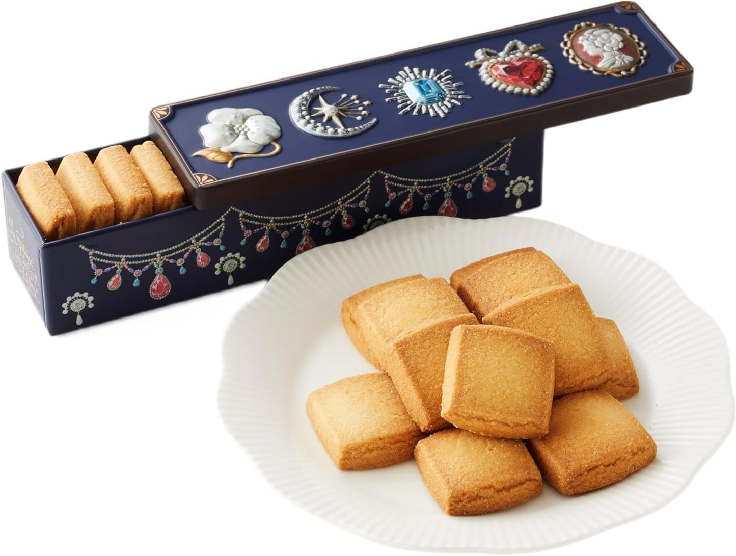 SABLE D’OR Cookie Tin, Western-style Pastry Gift, Cookie Gift, Valentine's Day, White Day (Blue)