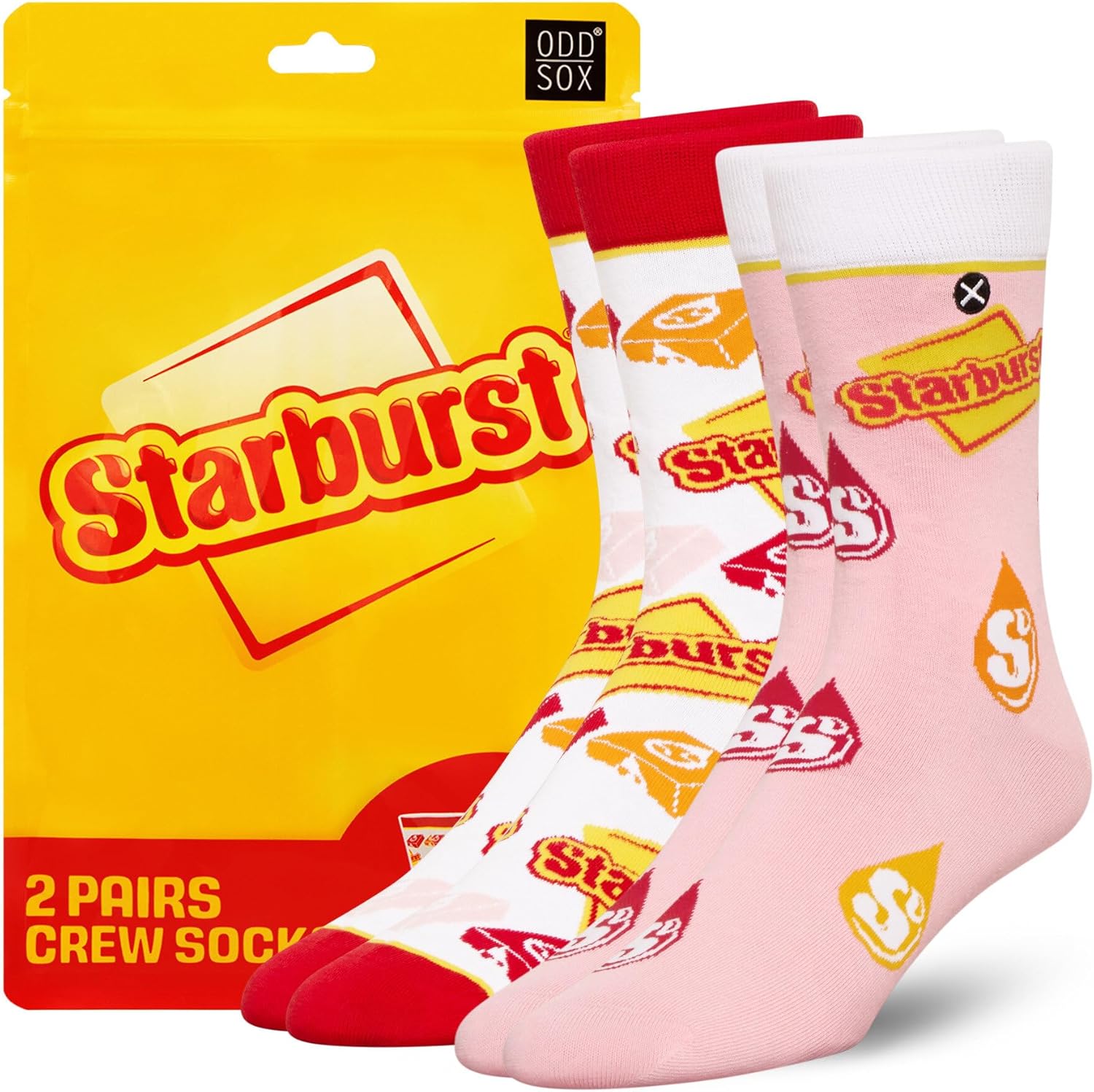 Odd Sox ODDMART Candy & Sweet Snack - 2 pares de novedad – Parche agrio de Oreo Reese's Skittles Starburst y más – Regalo