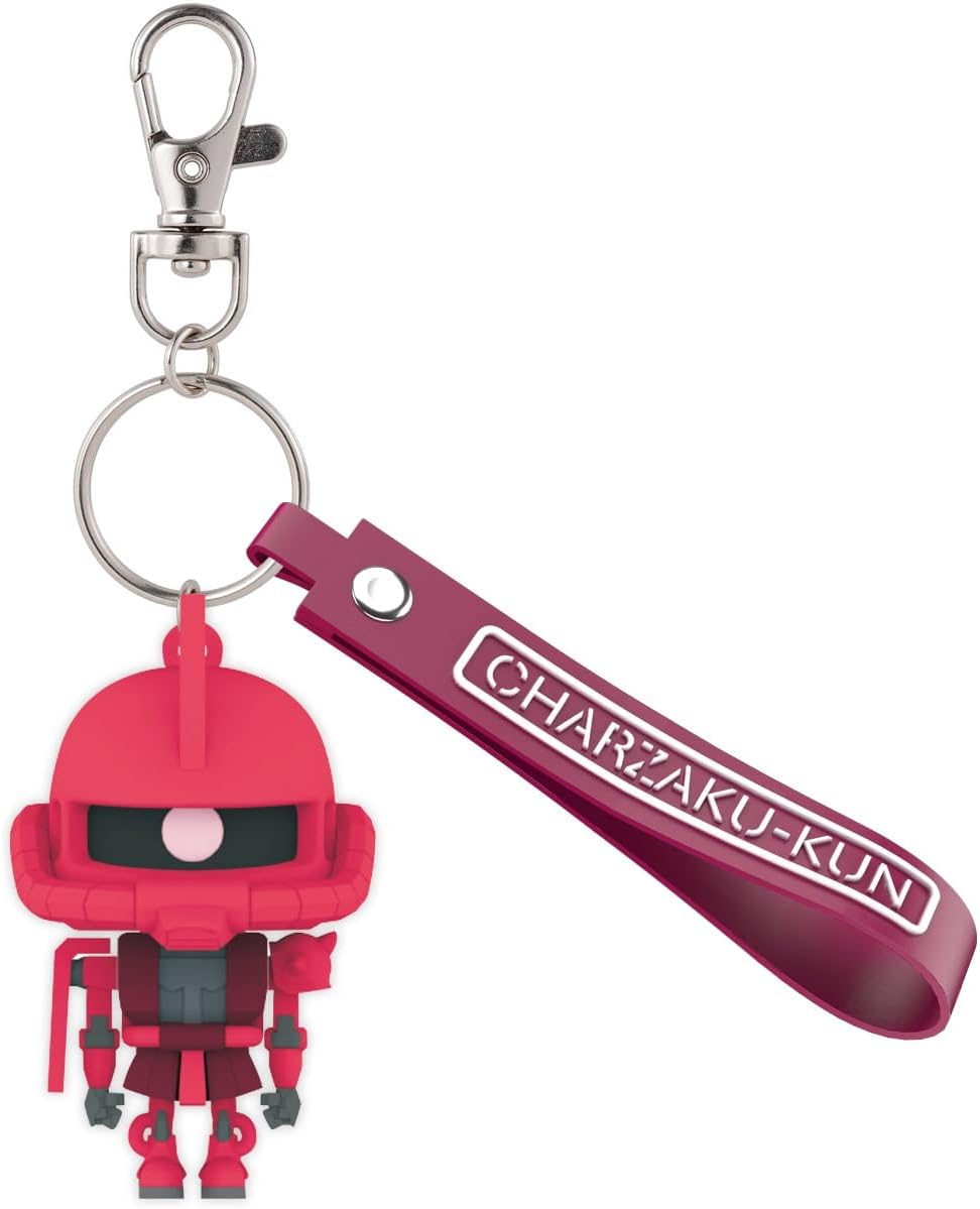 Bandai Spirits Mascot Keychain, Char Zaku-kun 3D Rubber Mascot Keychain