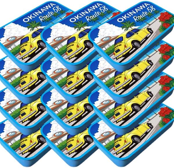 [kubagasaya] Kubagasaya Mint Tablet, Mint Tin, Refreshing Sweets, Produced in Excellent Okinawa Prefecture, Okinawa Souvenir, Novelty Okinawa Limited Edition OKINAWA Mint Tin, Set of 12 (Route 58)