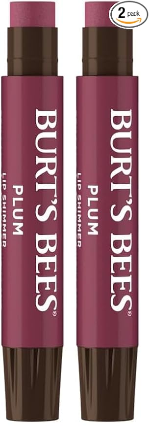Burt's Bees Brillo de labios hidratante 100% natural, Pruna - 1 tubo
