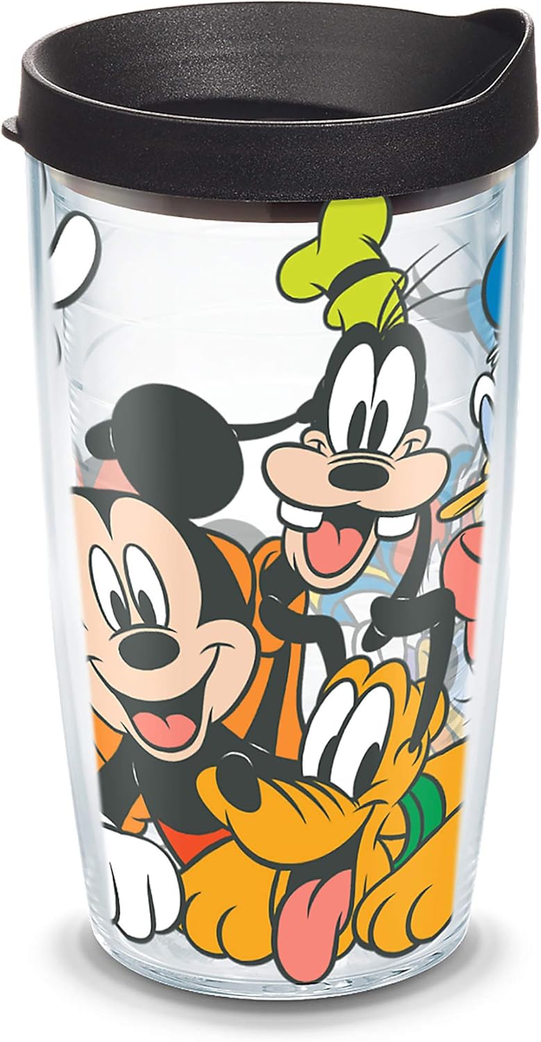 Tervis Traveler Disney Mickey Group - Vaso de viaje de triple pared con aislamiento, mantiene las bebidas frías y calientes, 20 onzas, acero inoxidable