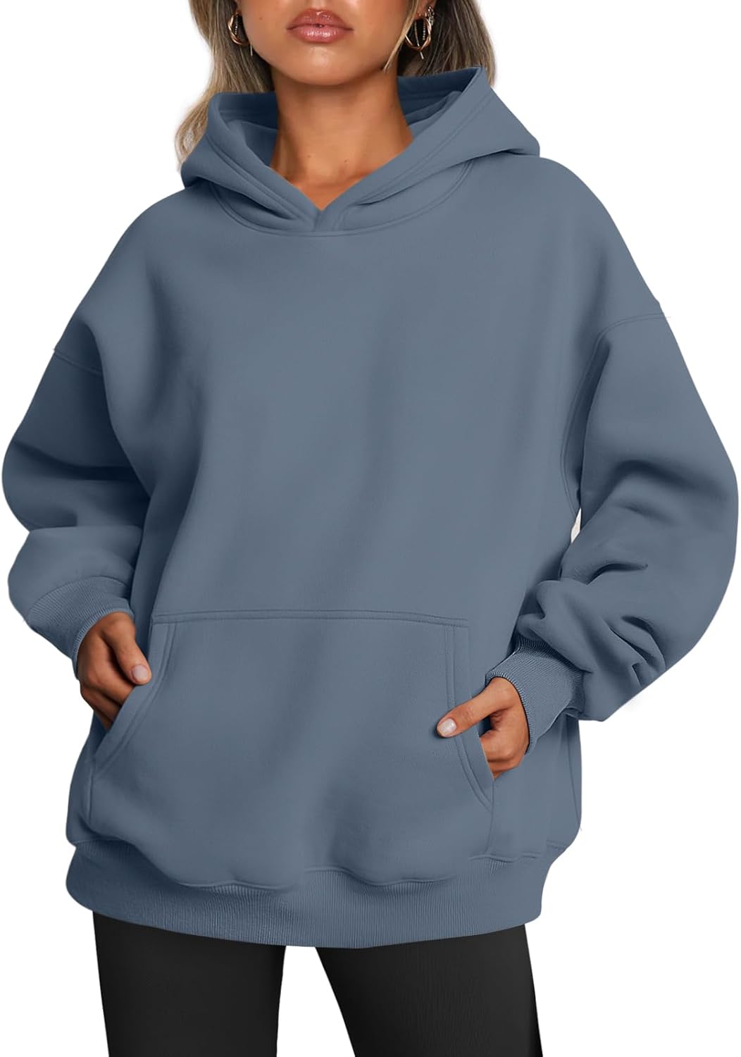Trendy Queen Sudaderas con capucha de gran tamaño para mujer, sudaderas de felpa para mujer, suéteres de moda de otoño, suéteres de invierno | Gentle Skin Feel, Aesthetic Drop Shoulder, Large Kangaroo Pocket, Seamless Daily Outfit Match