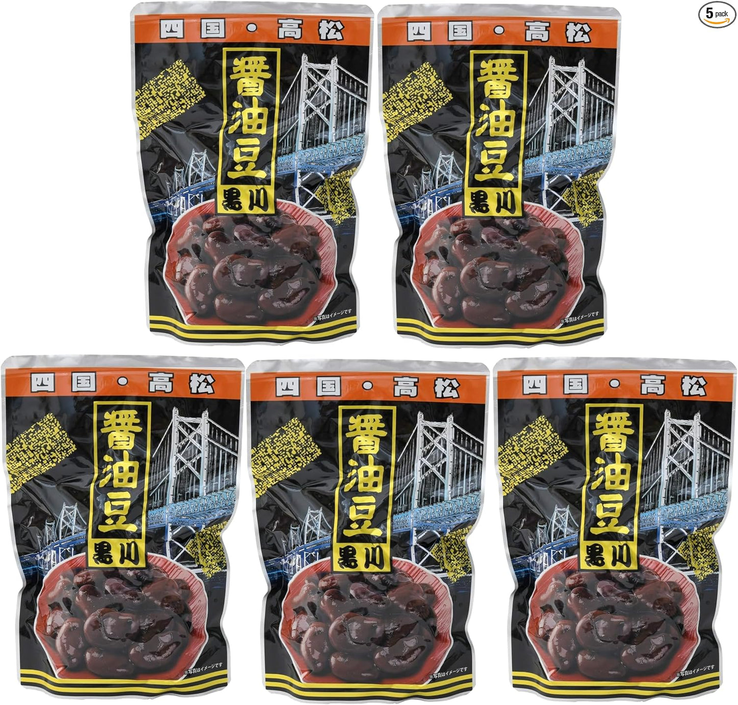 Kurokawa Processed Foods Soy Sauce Beans, Aluminum Stand Bag, 10.6 oz (300 g) x 4 Bags