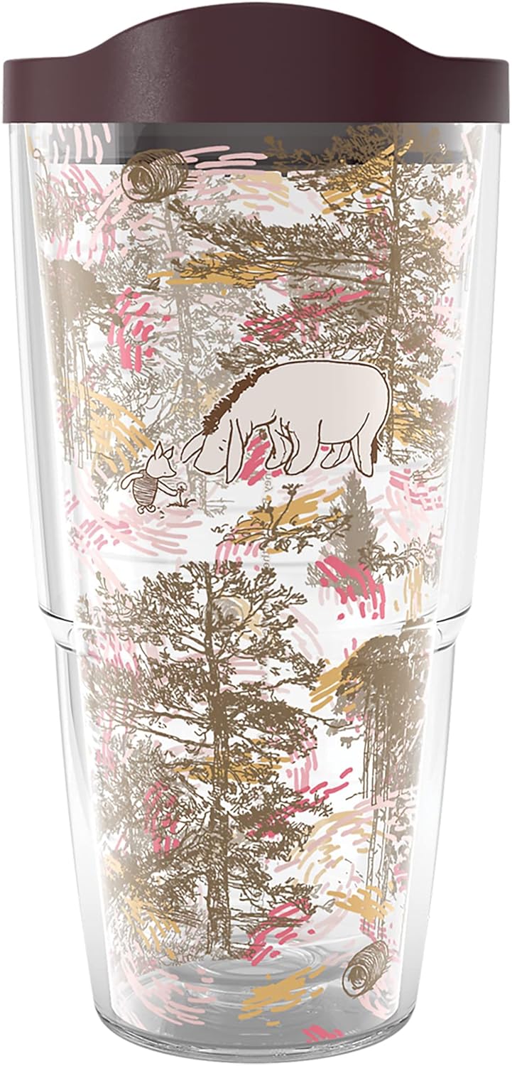 Tervis Disney - Vaso aislado de doble pared con aislamiento de Winnie The Pooh Forest Sketch hecho en Estados Unidos, mantiene las bebidas frías y calientes, 24 onzas, clásico