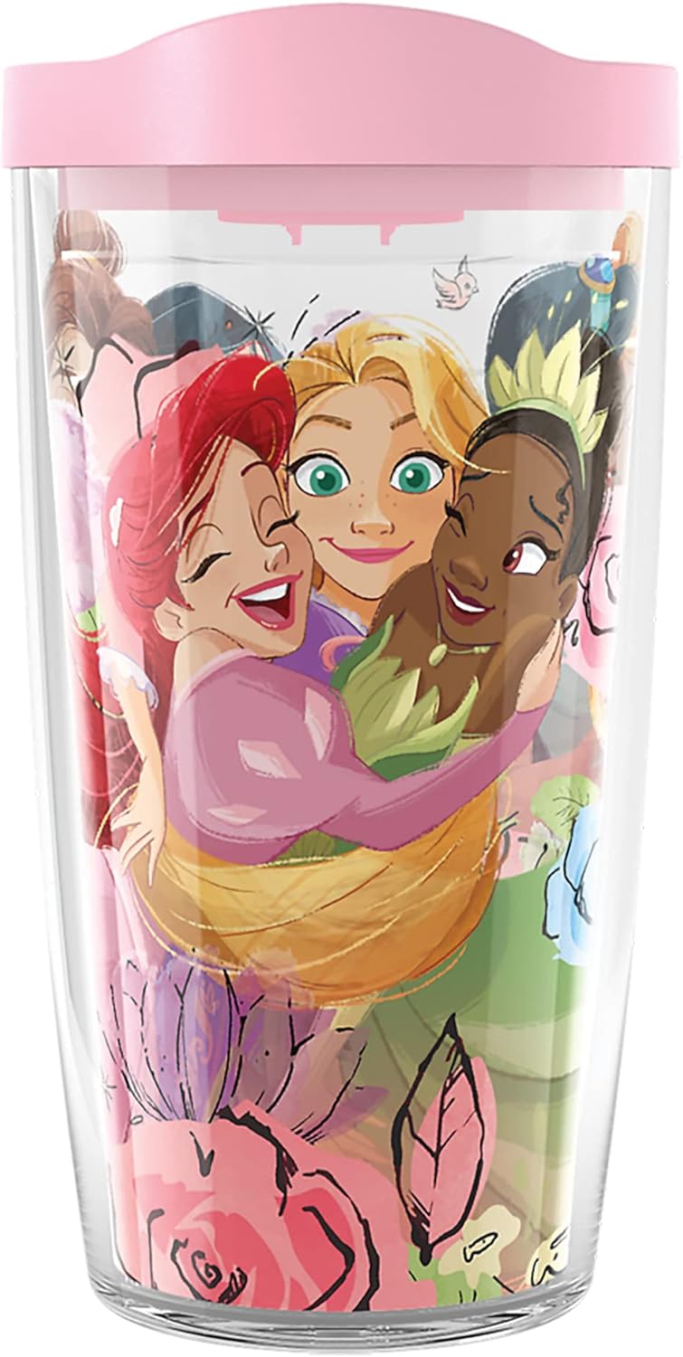 Tervis Venture Lite Disney - Vaso aislado de doble pared hecho en Estados Unidos, diseño Princess Paradise, mantiene las bebidas frías y calientes, botella para agua, 24 onzas, clásico
