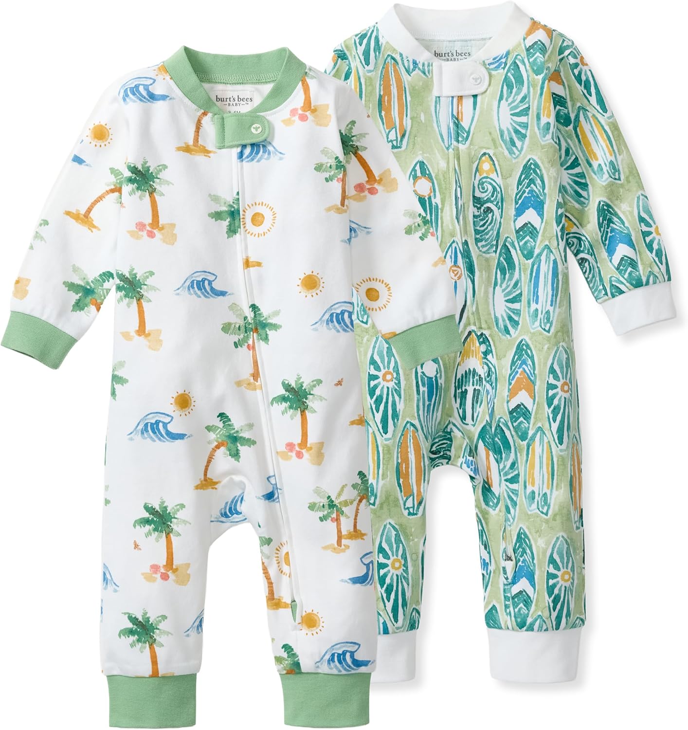 Burt's Bees Baby Pijama unisex para dormir y jugar, pijama de una pieza con cremallera sin pies | Soft organic cotton footed sleep & play features a loose, relaxed fit and 2-way zipper for easy nighttime changes