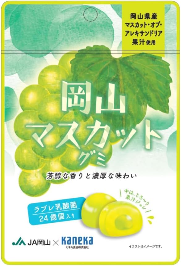 【10-Bag Set】KANEKA Food Products Okayama Muscat Gummy, Juice Gummy with Lactobacillus Love, 1.4 oz (40 g) x 10 Bags Popular Large Capacity