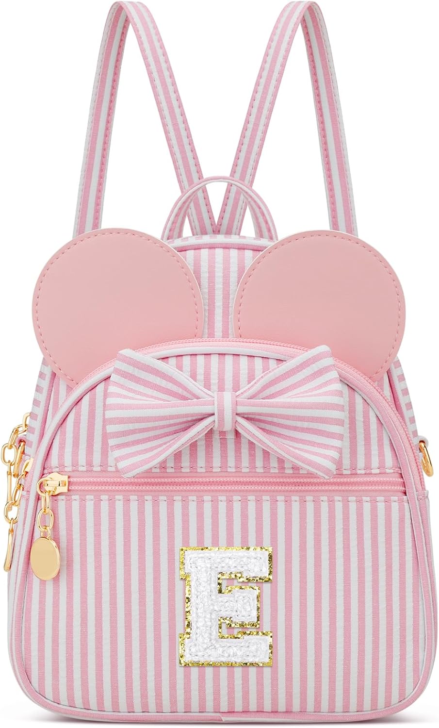 Regalo de cumpleaños personalizado para niñas pequeñas, mochila pequeña con inicial para niñas pequeñas, lindo mini bolso para niños de 3 a 10 años, rosa A