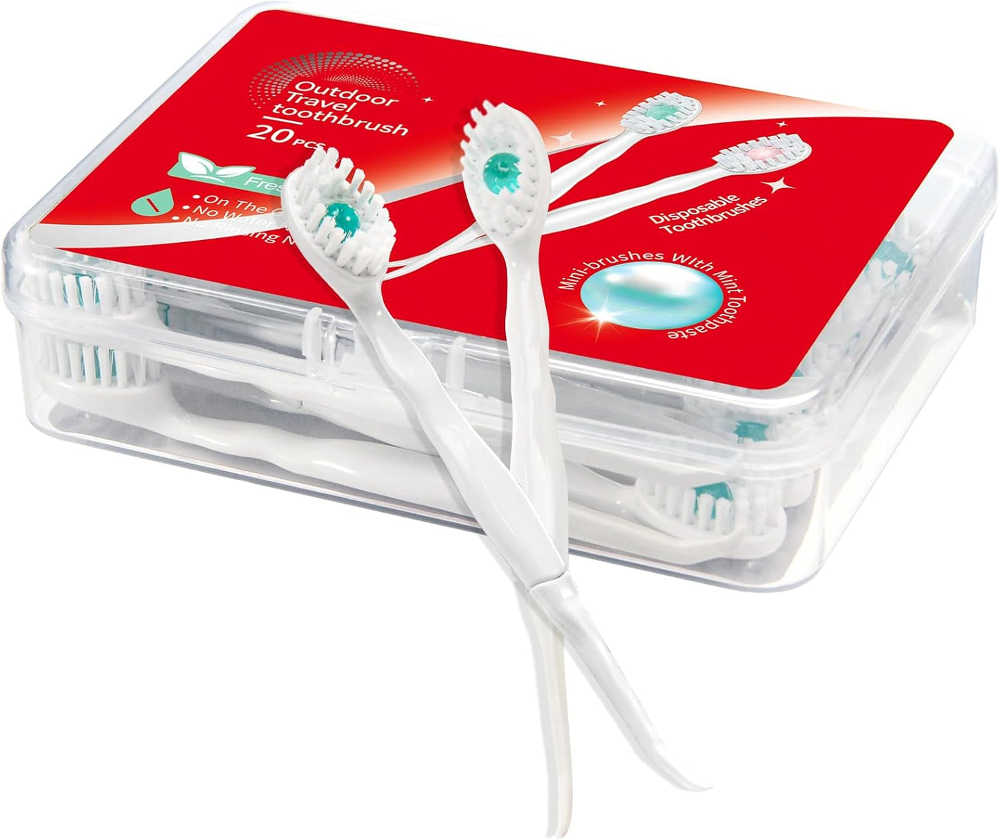 Cepillos de Dientes Mini Desechables con Pasta de Dientes y Palillos, Limpiadores de Lengua, Reducen el Mal Aliento, Raspador de Lengua, Cepillo de Dientes Prepastado, Ideal para Trabajo o