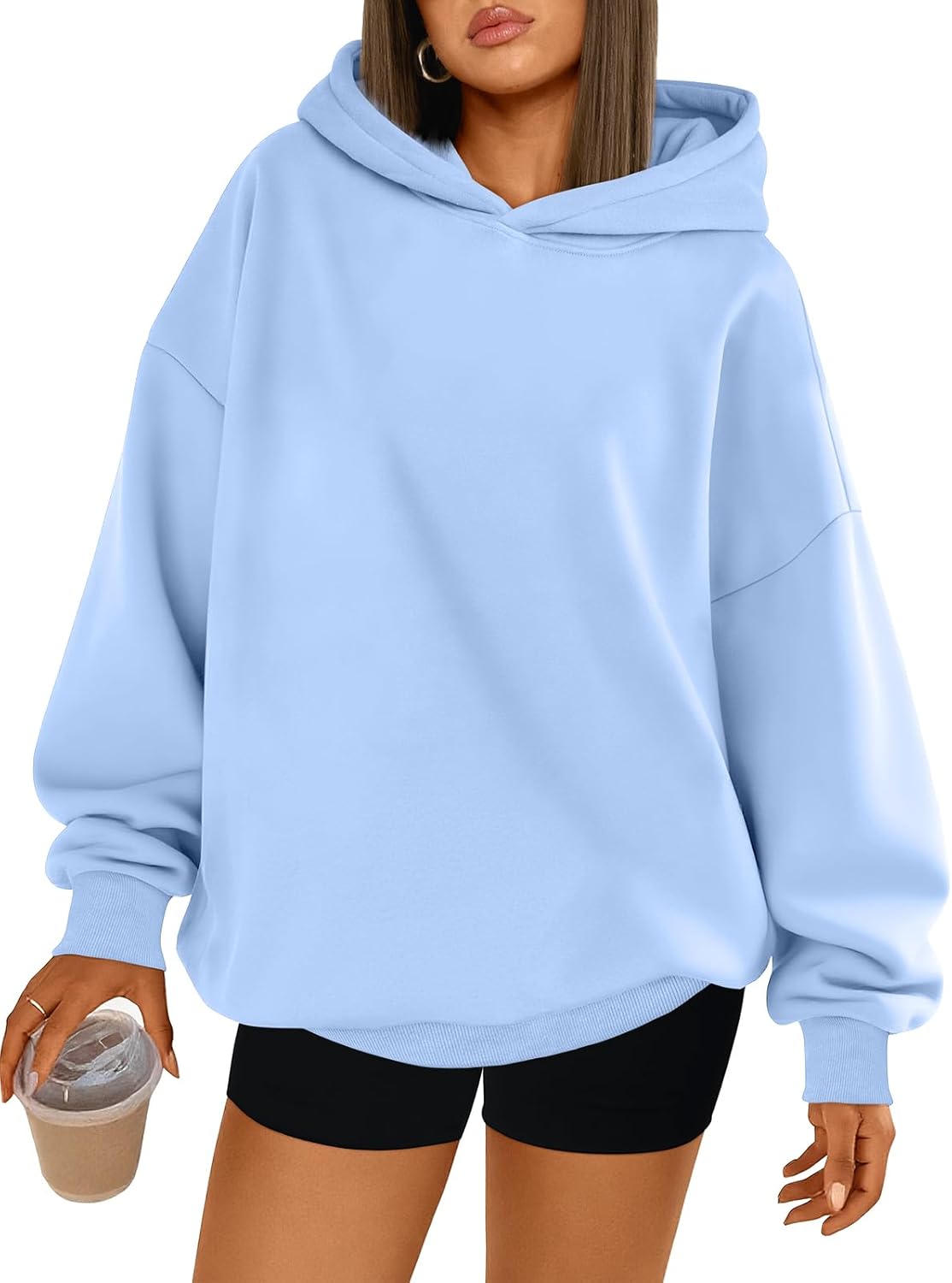 Trendy Queen Sudaderas con capucha de gran tamaño para mujer | Soft Fleece Pullover In A Relaxed, Oversized Fit. Suitable For College Outfits, Trendy Streetwear, And Daily Home Wear
