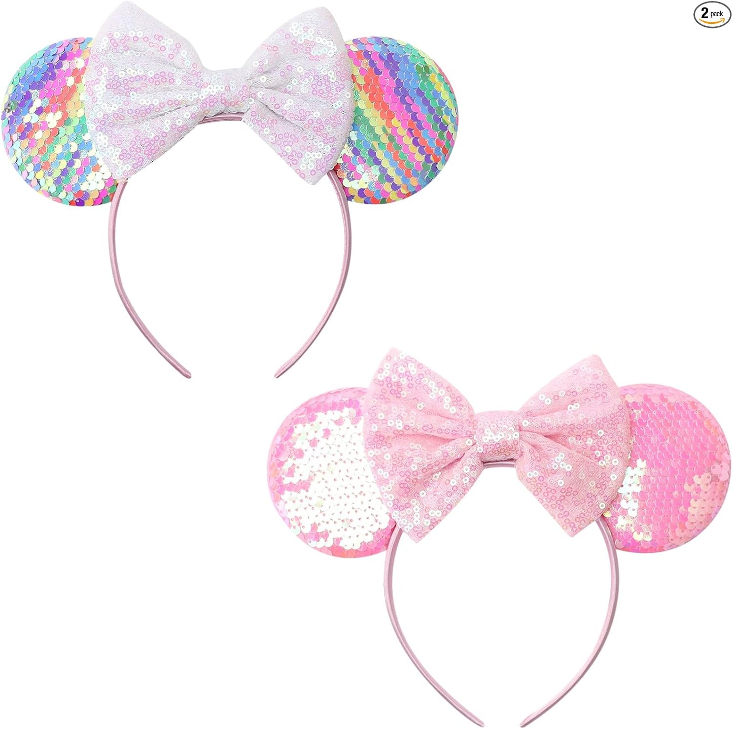 DRESHOW Mouse Ears Bow Headbands Sequins Party Decoration Cosplay Costume for Women