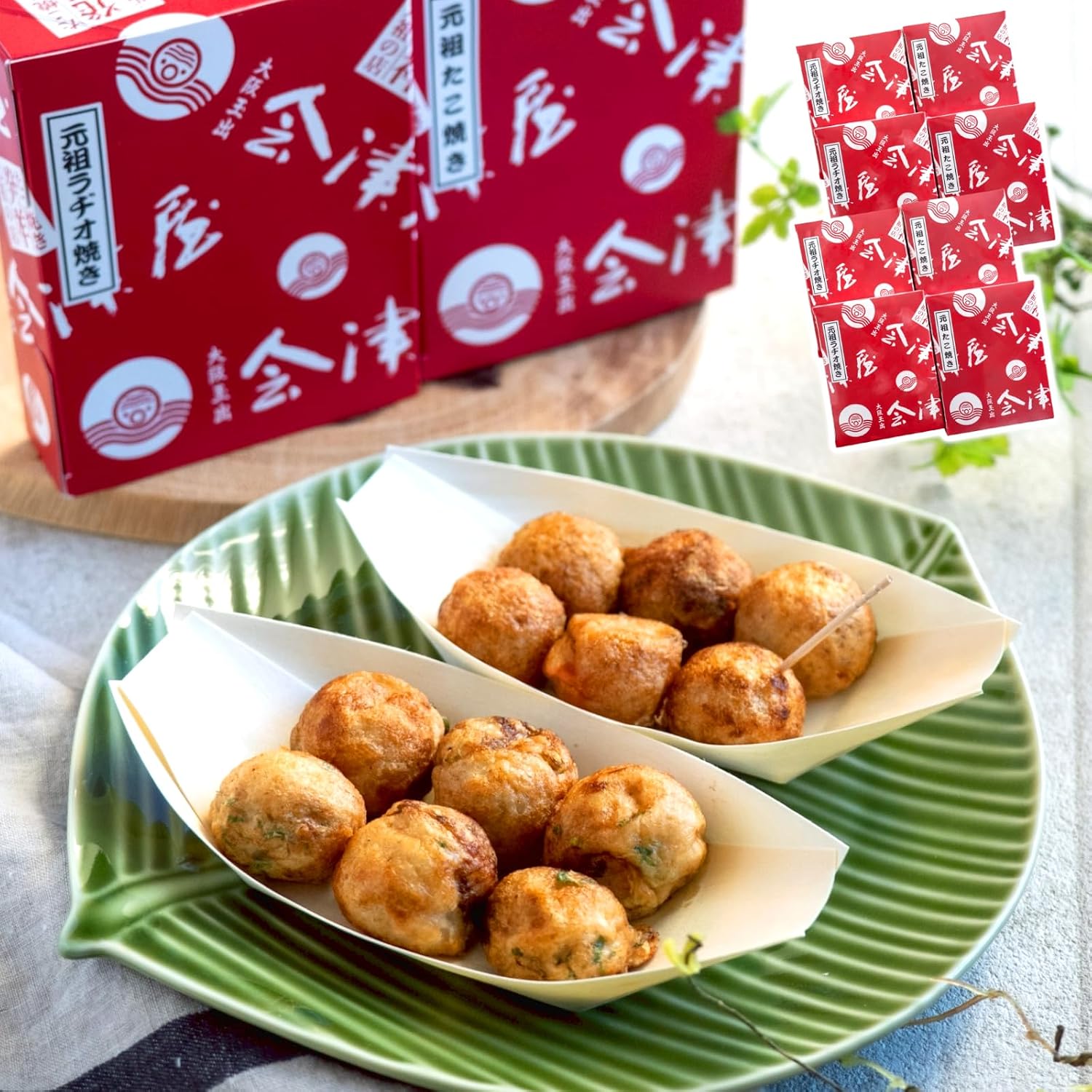 Aizuya, The Original Takoyaki DX Set, The Original Takoyaki Set of 48 (12 Pieces per Box x 4 Boxes) (Fast Frozen Product)