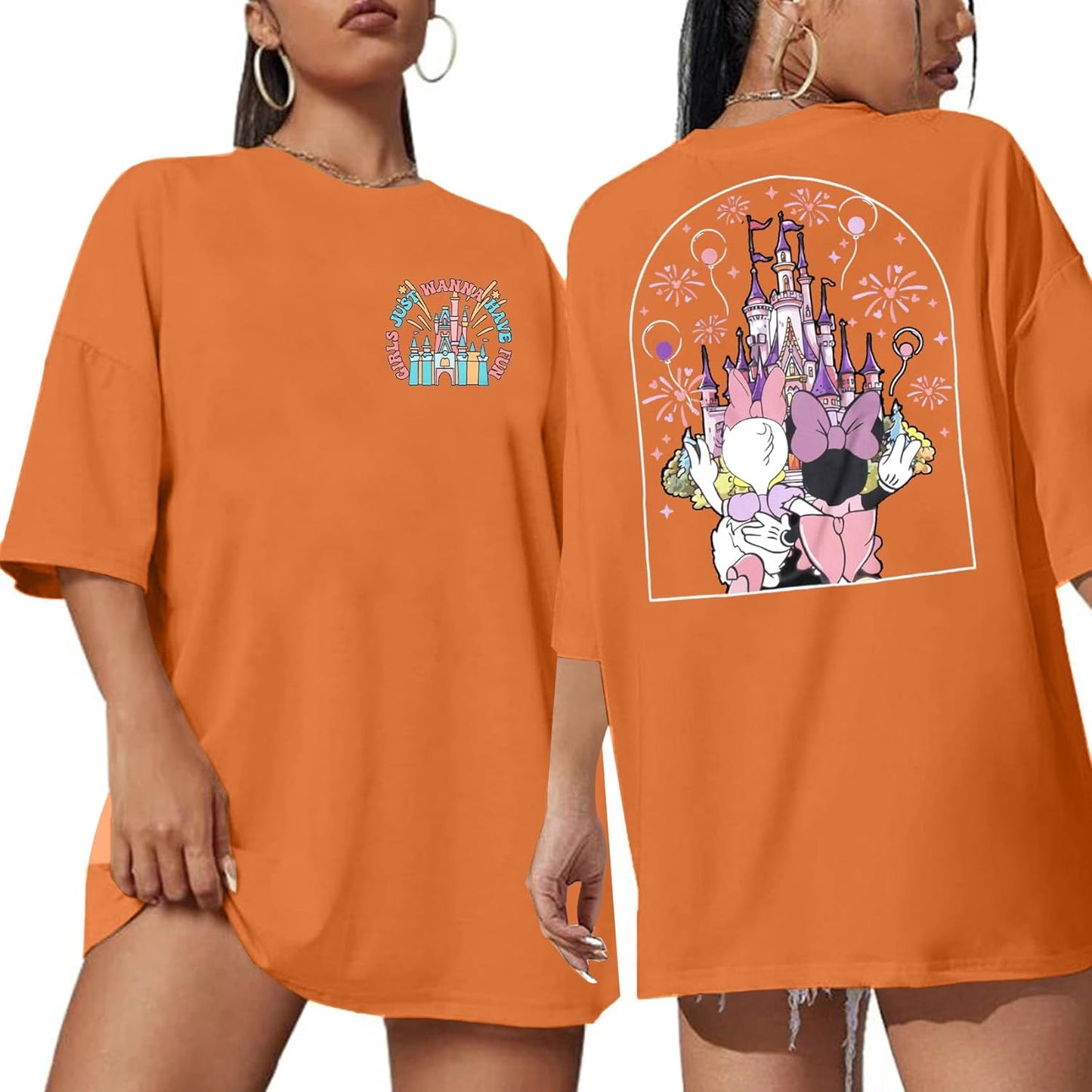 Camisa del Reino Mágico para Mujer Niñas Solo Quieren Diviertirse Camiseta de Viaje de Niñas Linda Camiseta Mágica Tops de Vacaciones de Verano