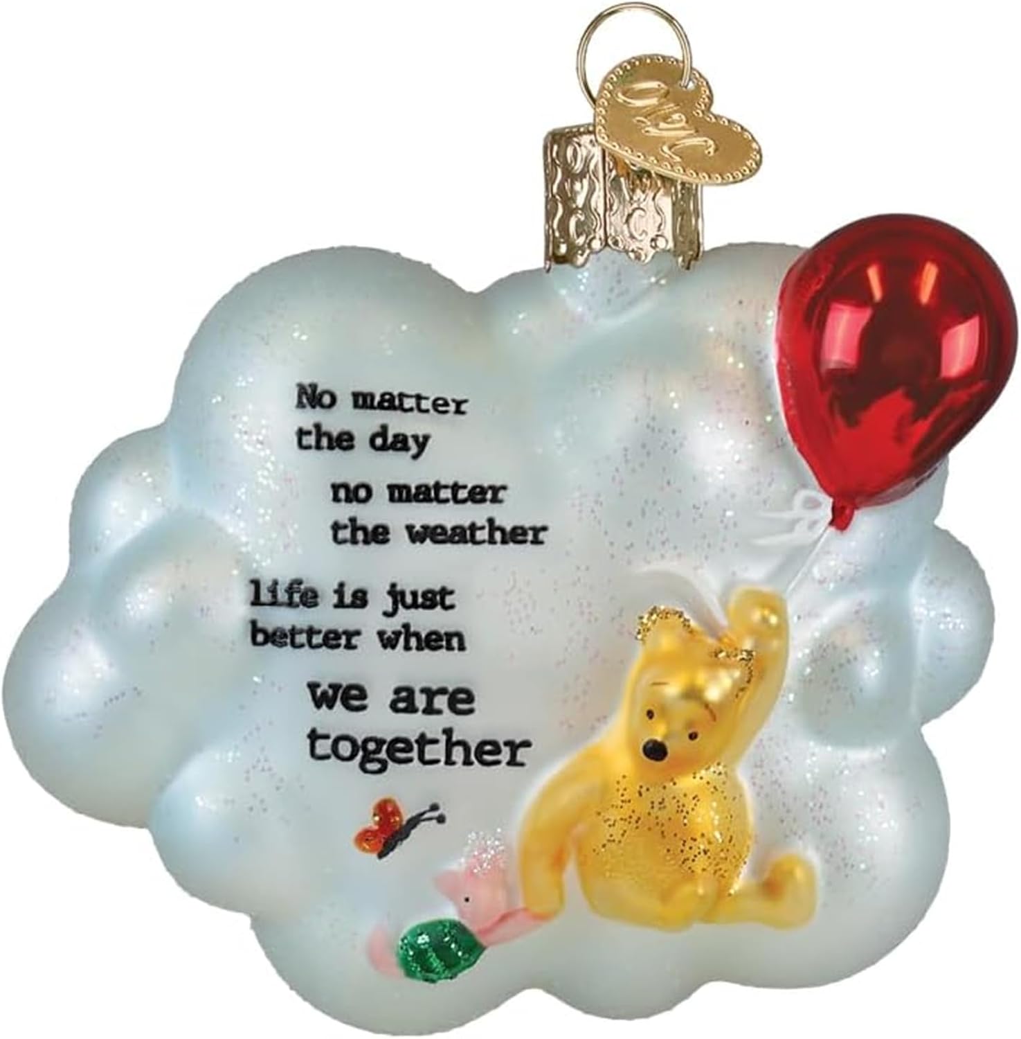 Old World Christmas - Adorno de vidrio soplado Eeyore para árbol de Navidad, decoración festiva hecha a mano, colección Winnie The Pooh