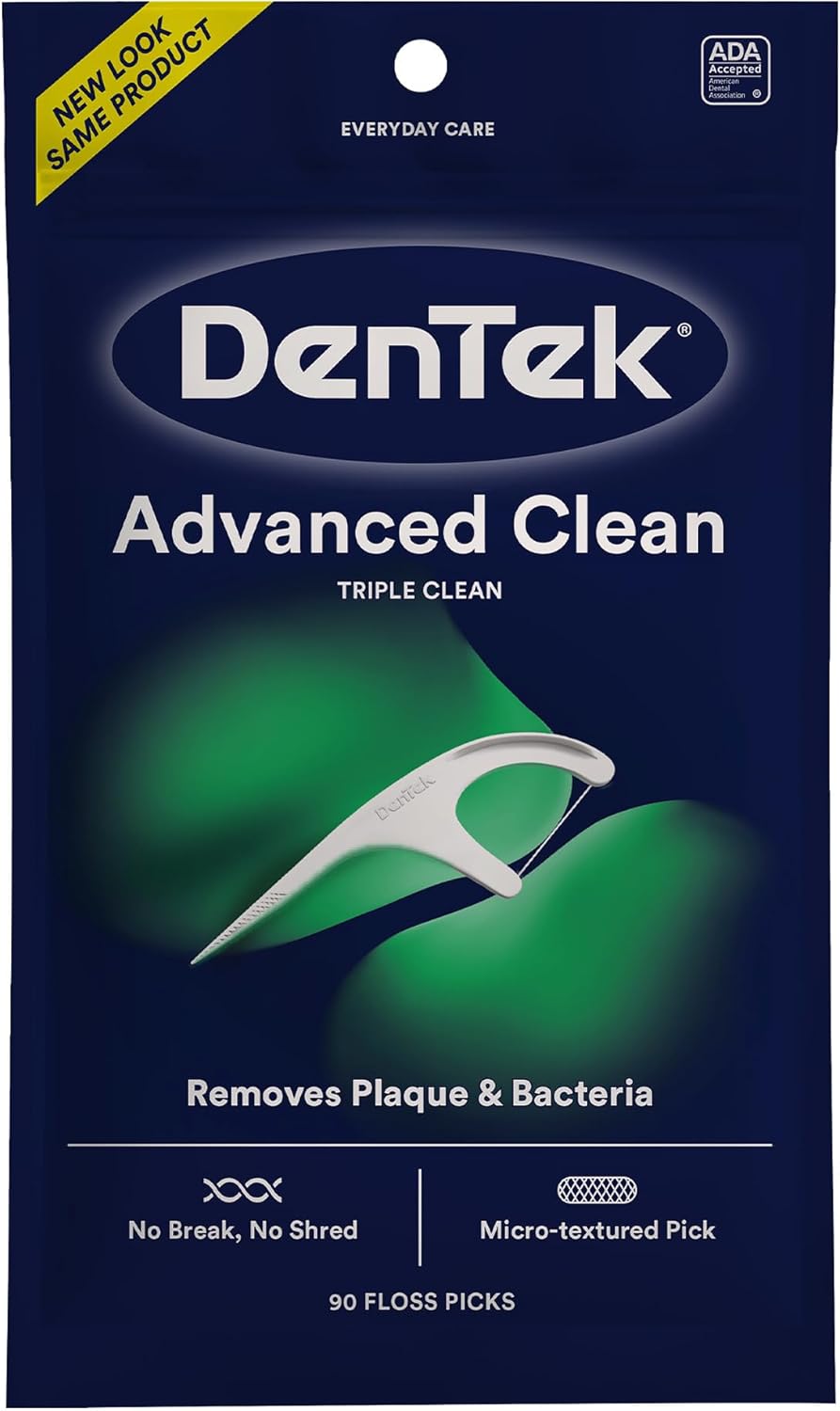 DenTek - Selecciones de hilo dental de limpieza avanzada Triple Clean, sin roturas y sin deshilachado, 150 unidades (el empaque puede variar)