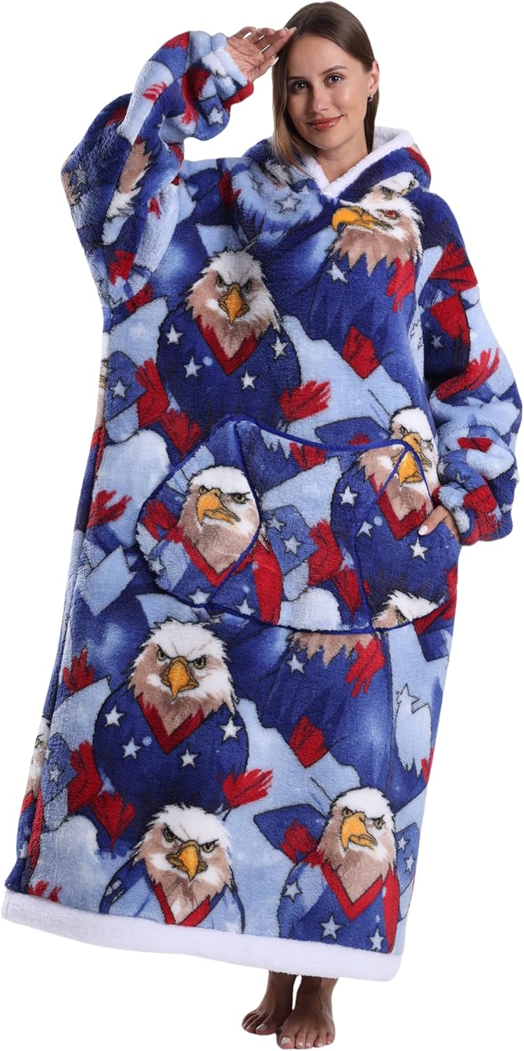 Capecage - Manta con capucha, sudadera con capucha larga como regalos de cumpleaños para mujeres y hombres, manta portátil larga para mujeres y hombres.