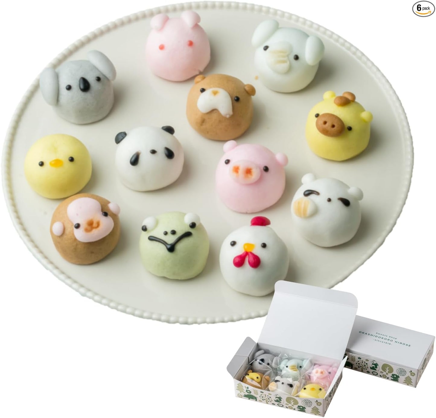 Hirose, Animal Bunju, 10 Pieces, Japanese Confectionery Manju Noodles, Japanese Confectionery Present, Medium (10 Pieces)