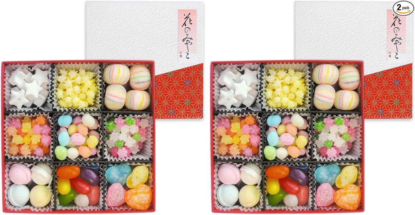 Fukuya Kyokashi Small Box Hana no Miyako 1 Box - A Combination of 9 Types Including Kinbi-to, Kyoto Candy, and Ramune - Pre-wrapped, Gift Message Available