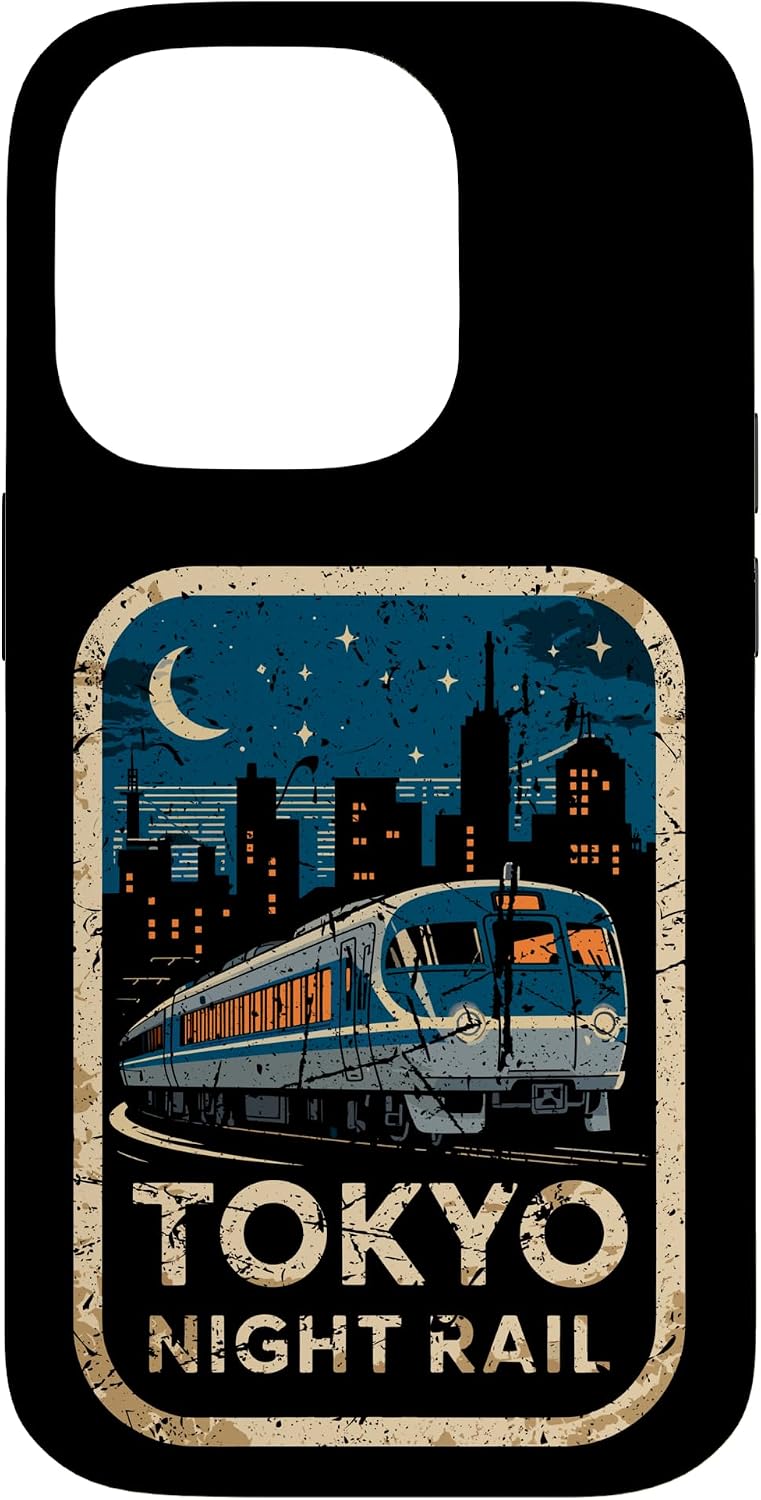 東京 夜行レール 日本 ビンテージ 都市列車 アニメ お土産 スマホケース iPhone 15 用