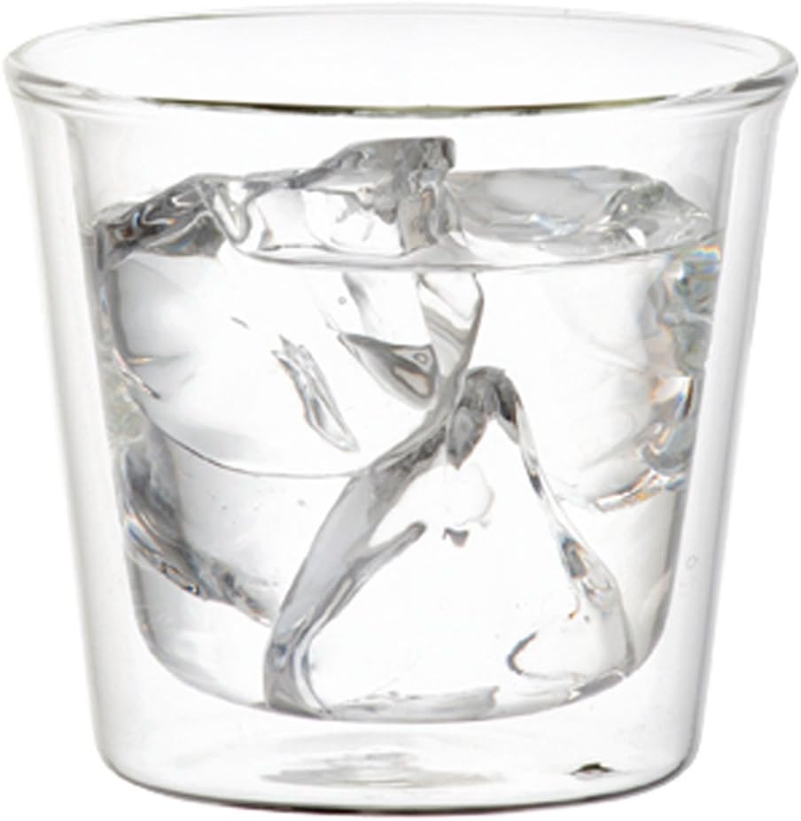 KINTO CAST Double Wall Rock Glass, 8.5 fl oz (250 ml), Heat Resistant Glass, Double Wall Construction, Microwave and Dishwasher Safe 21430