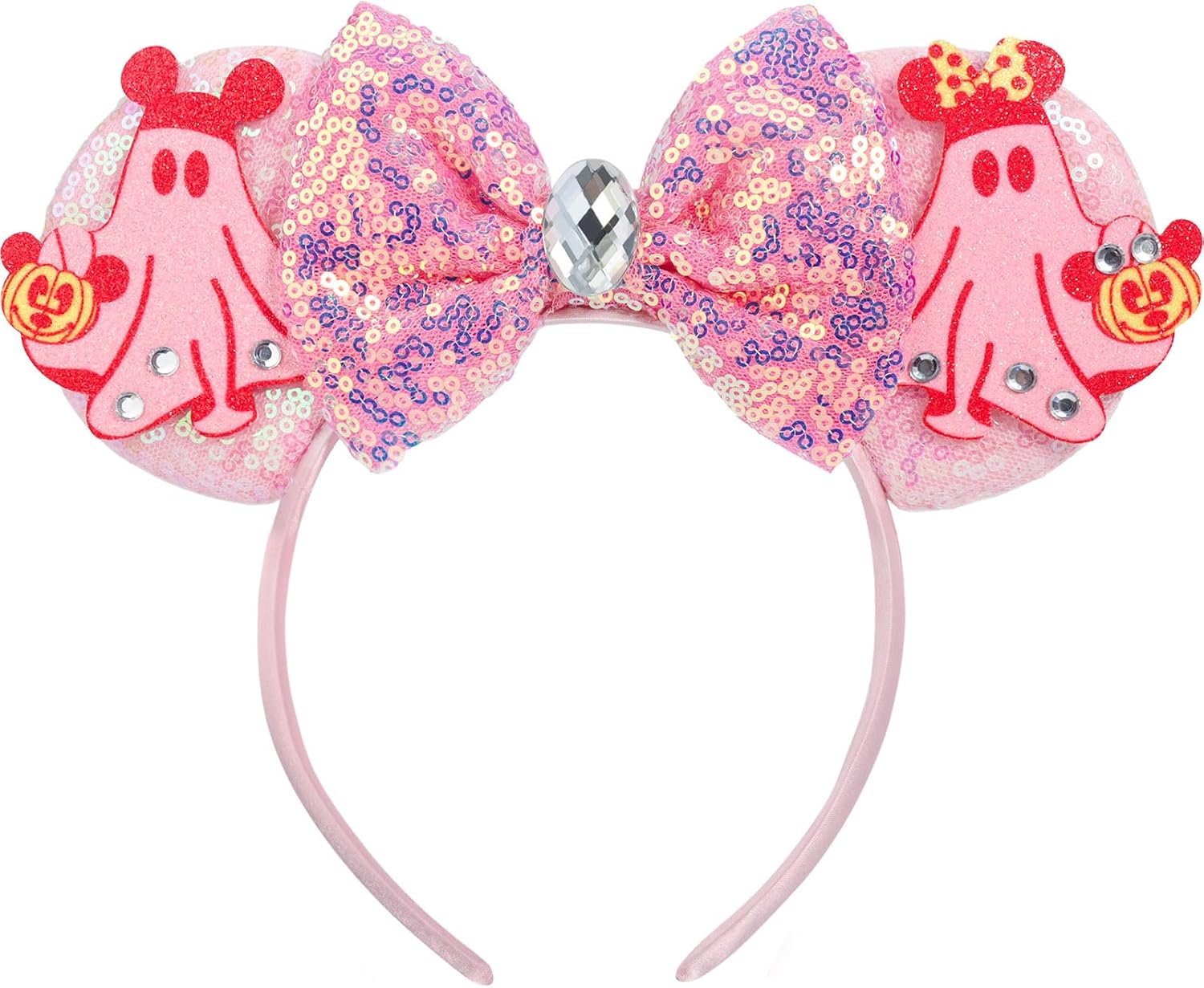 ETLUK - Diadema con orejas de ratón, orejas de animal con lazo de lentejuelas para mujeres y niñas, orejas de parques para accesorios de cosplay, fiesta (León)