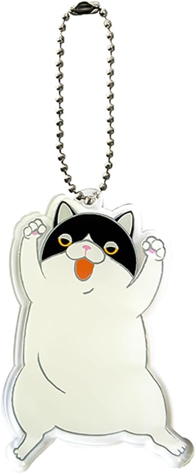 Shinada Global Mochi Neko Acrylic Keychain Pinch BK/WH MNAK-0068T