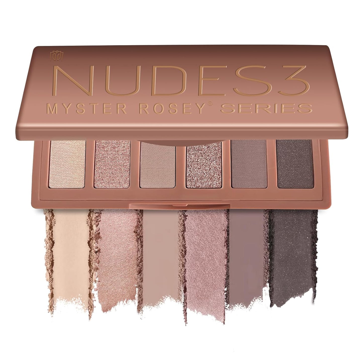 MYSTER ROSEY Nudes Serie 3 Mini paleta de sombras de ojos, paleta de sombra de ojos nude, paletas de sombras de ojos mate con acabados metálicos y mate, uso duradero, vegano, libre de crueldad - 0.33