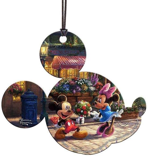 Disney - Sweetheart Central Park - Mickey y Minnie Mouse - Accesorio de impresión acrílica colgante en forma de orejas de Mickey - para regalar y coleccionar | Hanging acrylic print | Bedroom or office display | Disney fan gift