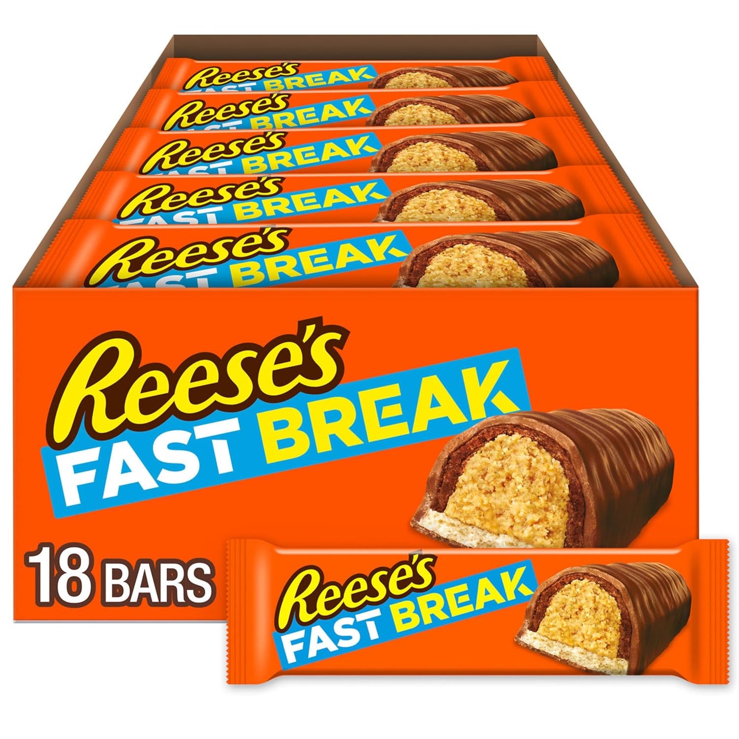 REESE'S FAST BREAK Peanut Butter Nougat Candy Bars, 1.8 oz (Pack of 36)
