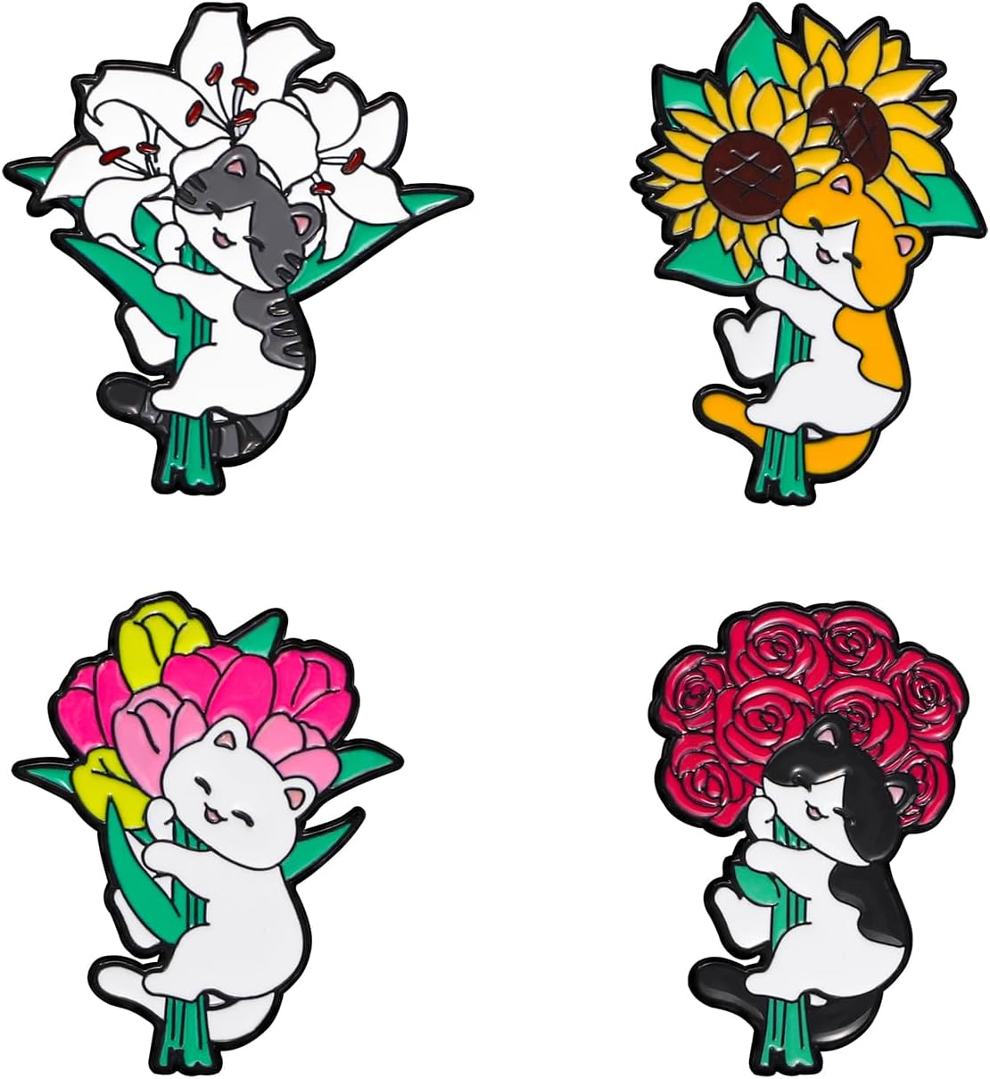 Juego de pines de solapa esmaltados con diseño de gato para mochilas, chaquetas, sombreros, bolsas, alfileres novedosos, insignias, regalos y joyas