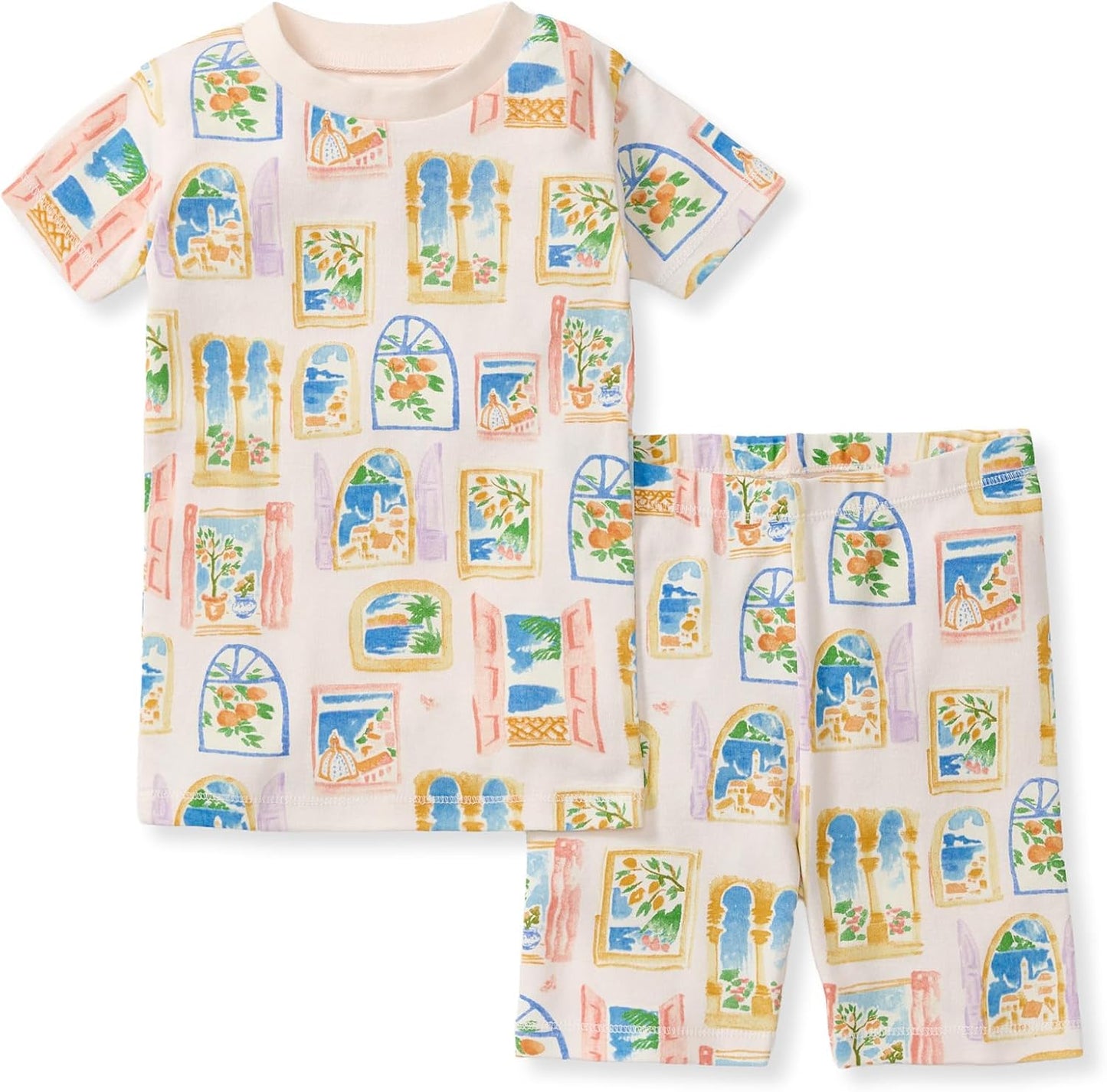 Burt's Bees Baby Pijama unisex de algodón, camiseta de manga corta de 2 piezas y pantalones cortos | Snug fitting, yet comfy warm weather pajamas sets are made in our classic rib fabric