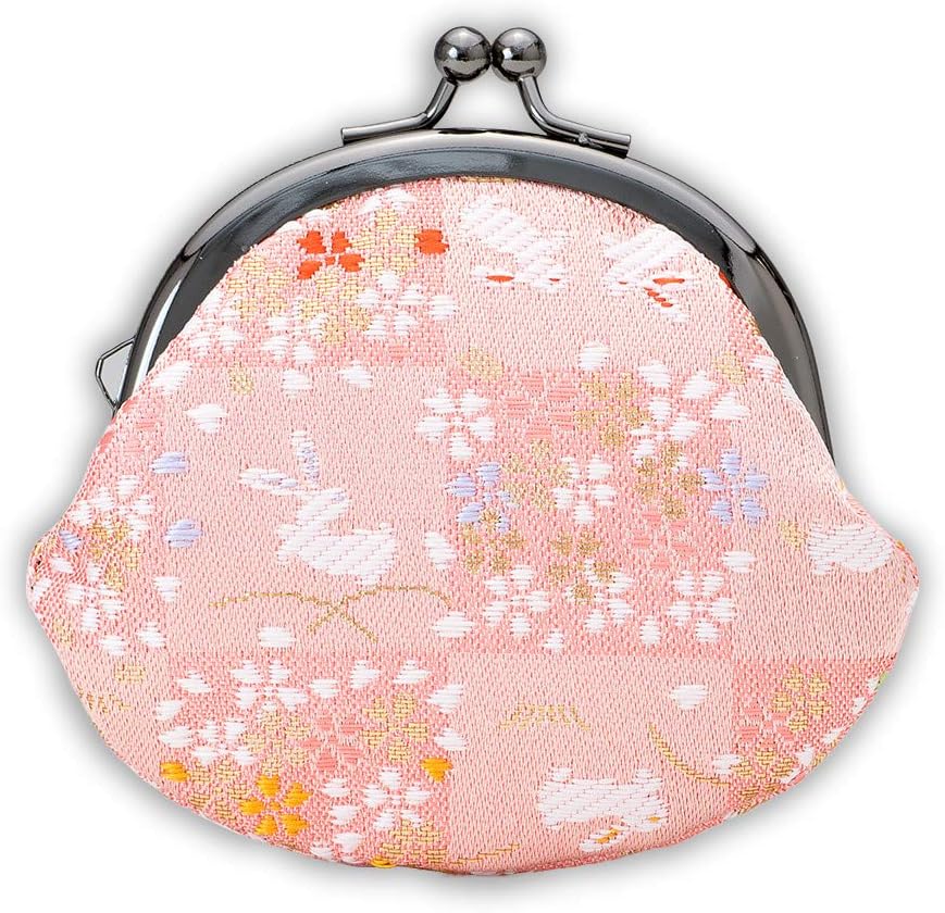 Kyoto Geibido Nishijin Weave 2.6-Inch Coin Purse Pouch, Handcrafted by Artisans, Japanese Pattern, Made in Japan, black 2