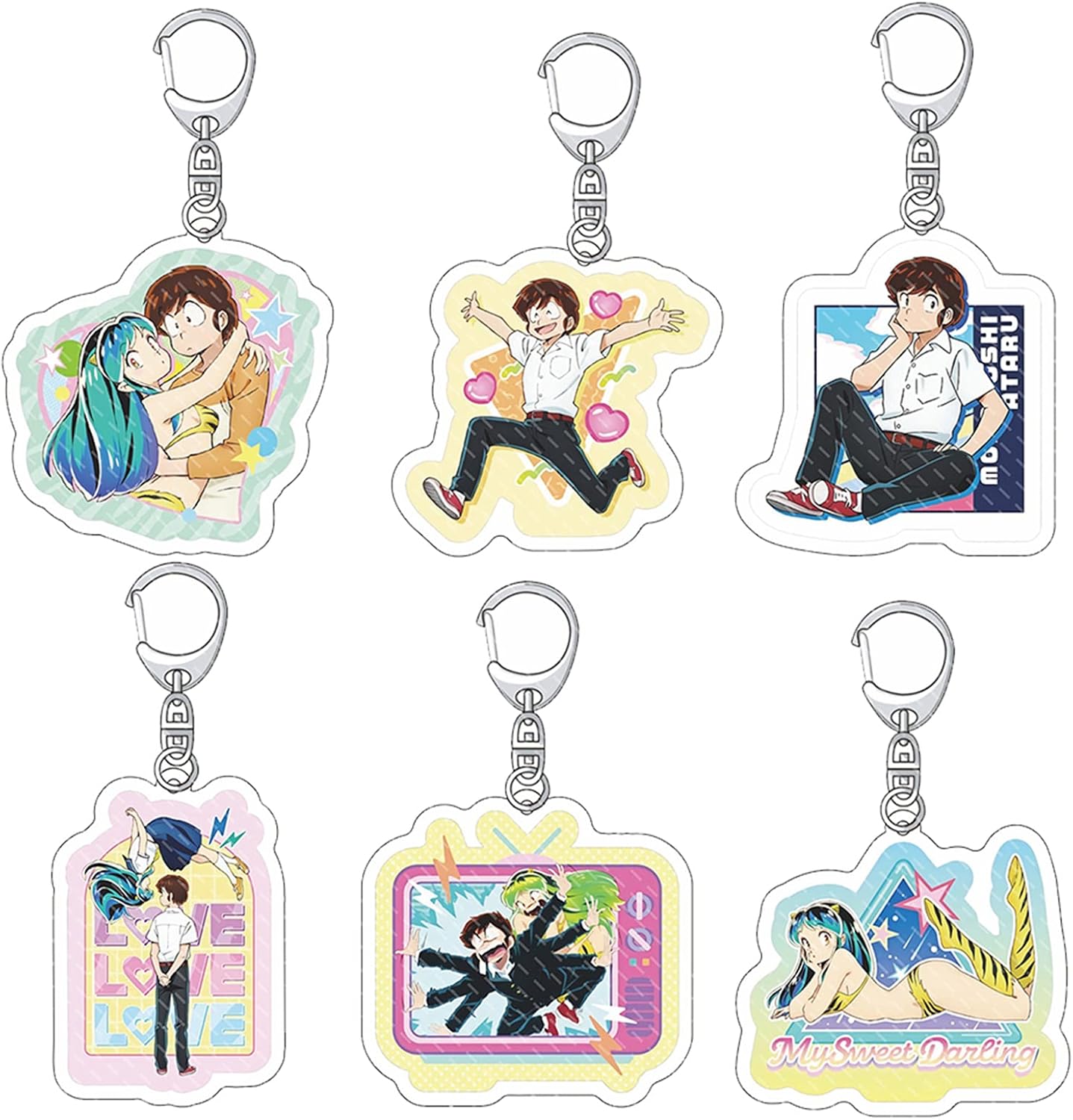 Urusei Yatsura Keychain Ataru Moroboshi Lamb Character Moe Anime Cute Unofficial Goods Key Chain Key Ring Bag Car Key Wallet Birthday Present Gift