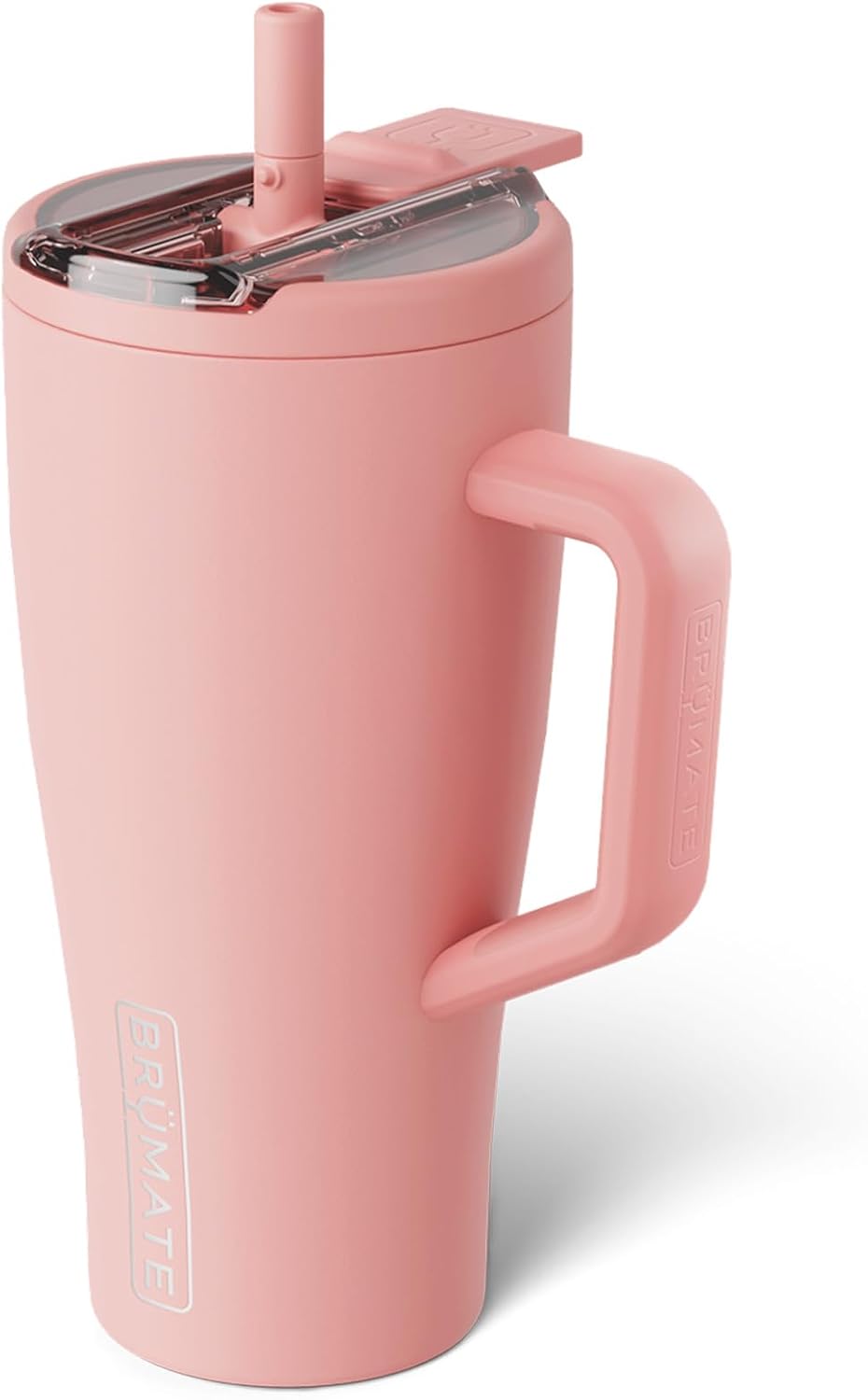 BrüMate Era Flip - Vaso de 40 onzas con tapa con pajilla cubierta 100 % a prueba de fugas, popote higiénico cubierto, botella de agua de acero inoxidable aislada con asa, apto para portavasos, sin BPA (Lilac Dusk)