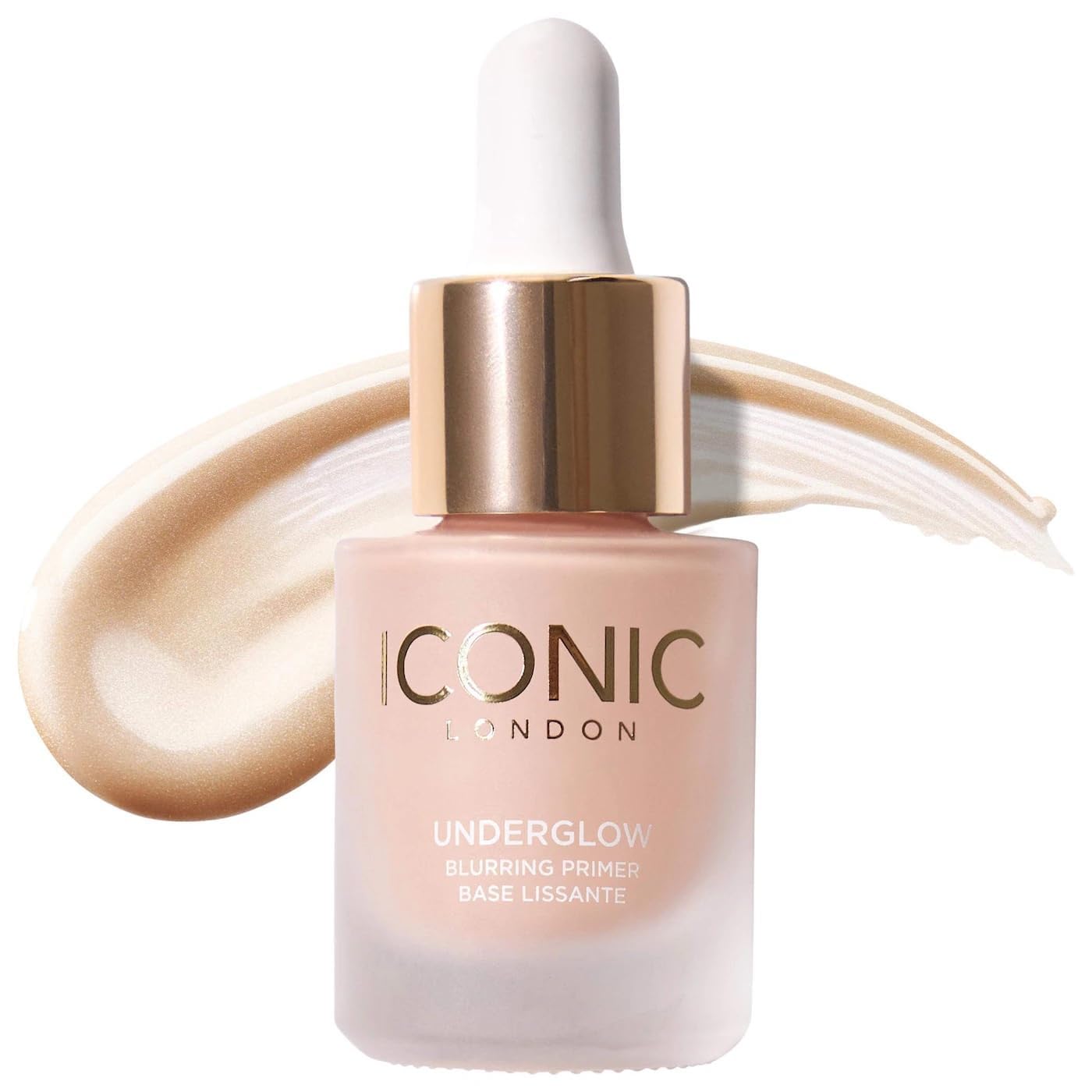 ICONIC LONDON Underglow Blurring Primer | Difumina imperfecciones y da a la piel un brillo radiante, maquillaje vegano y libre de crueldad, tono universal, 0.91 onzas líquidas