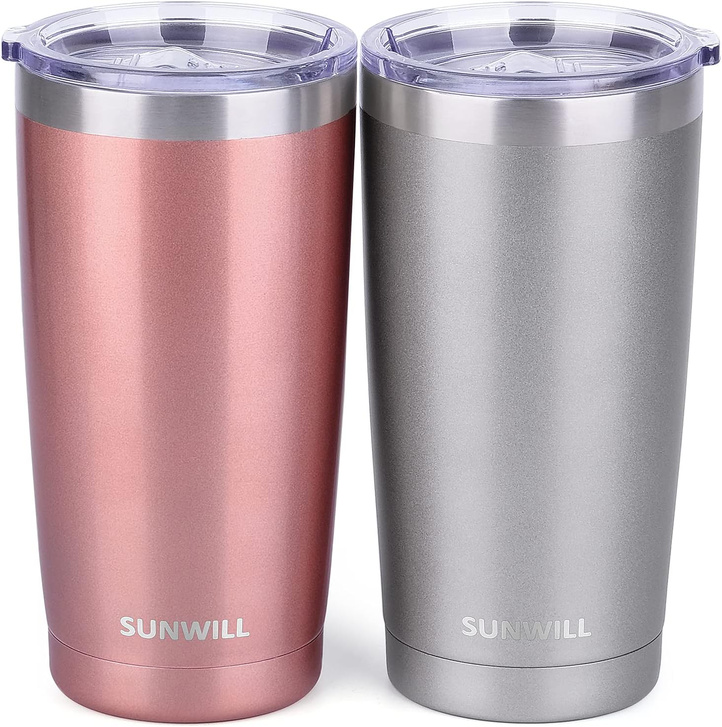 SUNWILL Vaso de café de viaje de 20 onzas, taza aislada con tapa, taza de acero inoxidable para exteriores, recubrimiento en polvo, color azul rey