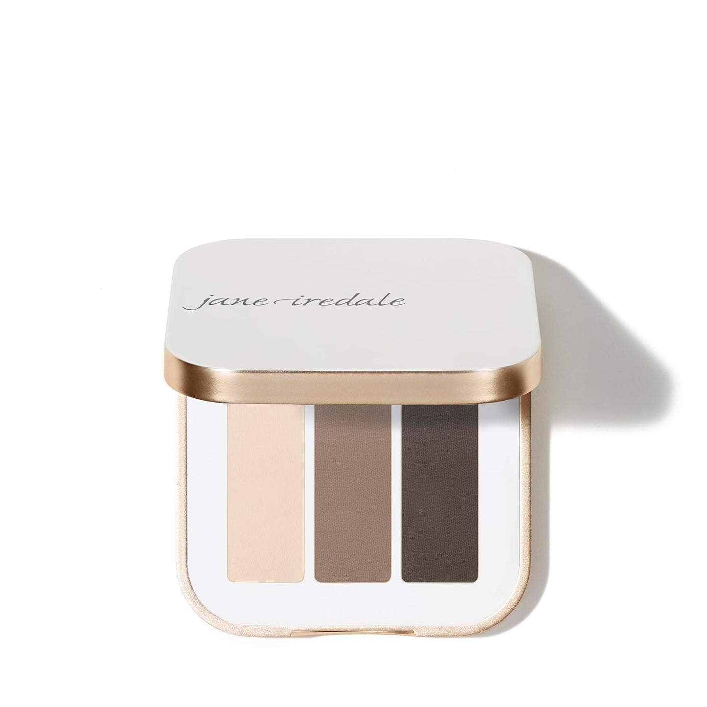 Sombra de ojos PurePressed triple de jane iredale, color mineral altamente pigmentado, fórmula de larga duración y resistente a arrugas, segura para ojos sensibles