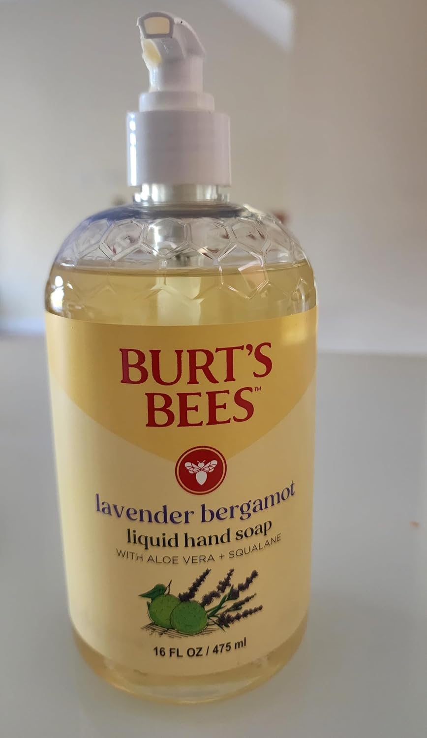 Burt's Bees Bomba de jabón líquido hidratante para manos, lavado de manos natural para baño y cocina, suave para las manos, fragancia de lujo, aroma dulce de clementina, botella de 16 onzas líquidas