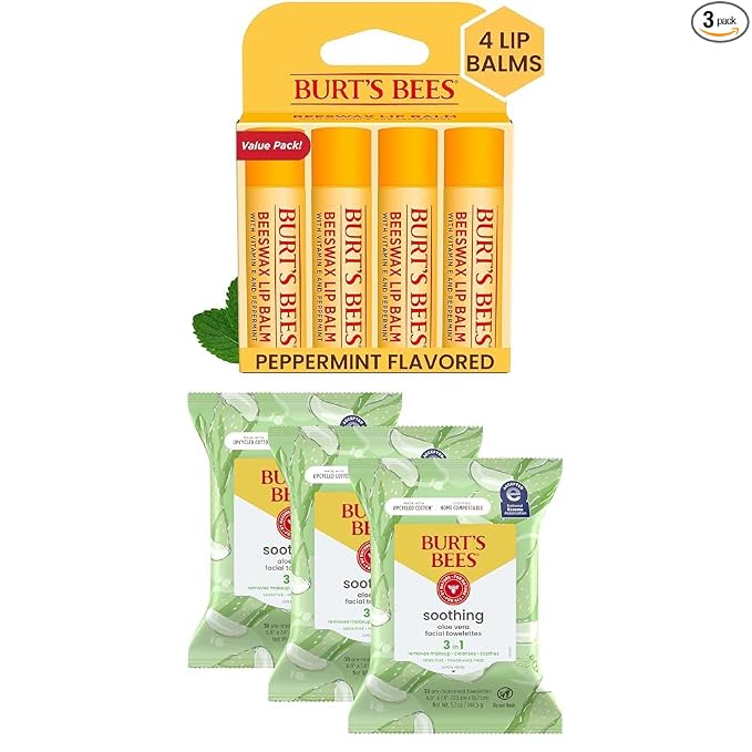 Burt's Bees Rellenos para calcetines, Toallitas faciales de pepino y menta, para todo tipo de piel, Toallitas refrescantes para remover maquillaje y limpieza facial, Regalos de cuidado de la piel para