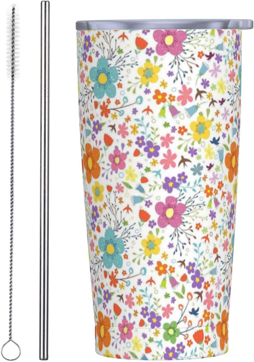 Vaso de mariposa púrpura con tapa y popote, taza de viaje aislada de acero inoxidable de 20 onzas, botella de agua caliente y fría, recuerdo de mariposa azul para hombres y mujeres