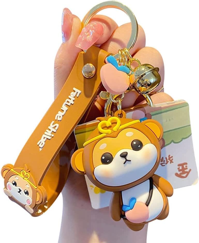 [AIXUAN] Cute Idea Chinese Zodiac Motif Lucky Animal Shiba Inu Pendant Keychain Keychain, Keyring Lovers Valentine's Day Present Pendant Handbag Rucksack Car Key Wrist Strap (Dog)