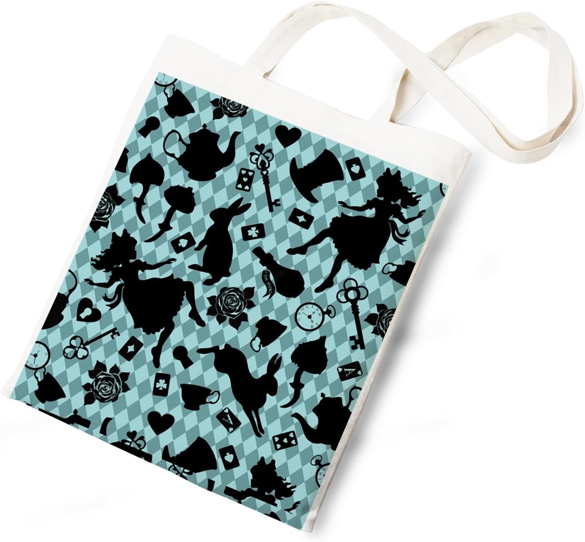 Silhouette of Alice Tote Bag Cotton Reusable Tote Shoulder Bag Fans Canvas Tote Bag For Gifts For Friends Fans