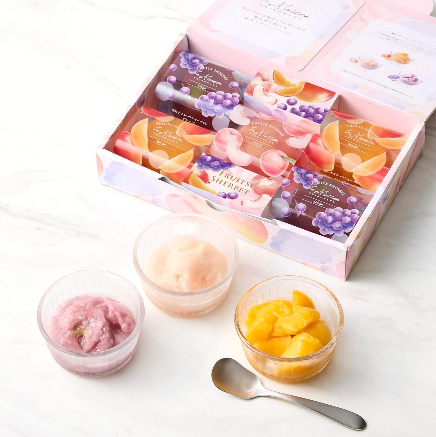 La Maison Platinum 2-Layer Fruit Jelly & Frozen Sherbet, Set of 7, Confectionery, Summer Gift, Assorted, Packaged, Individually Packaged, Store at Room Temperature, Gift